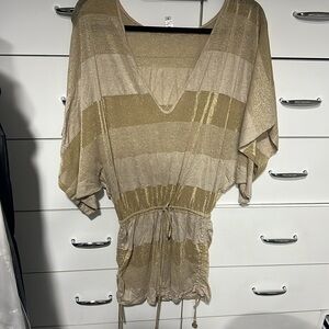 Luli fama cover up - gold w v neck held in my smoke free home